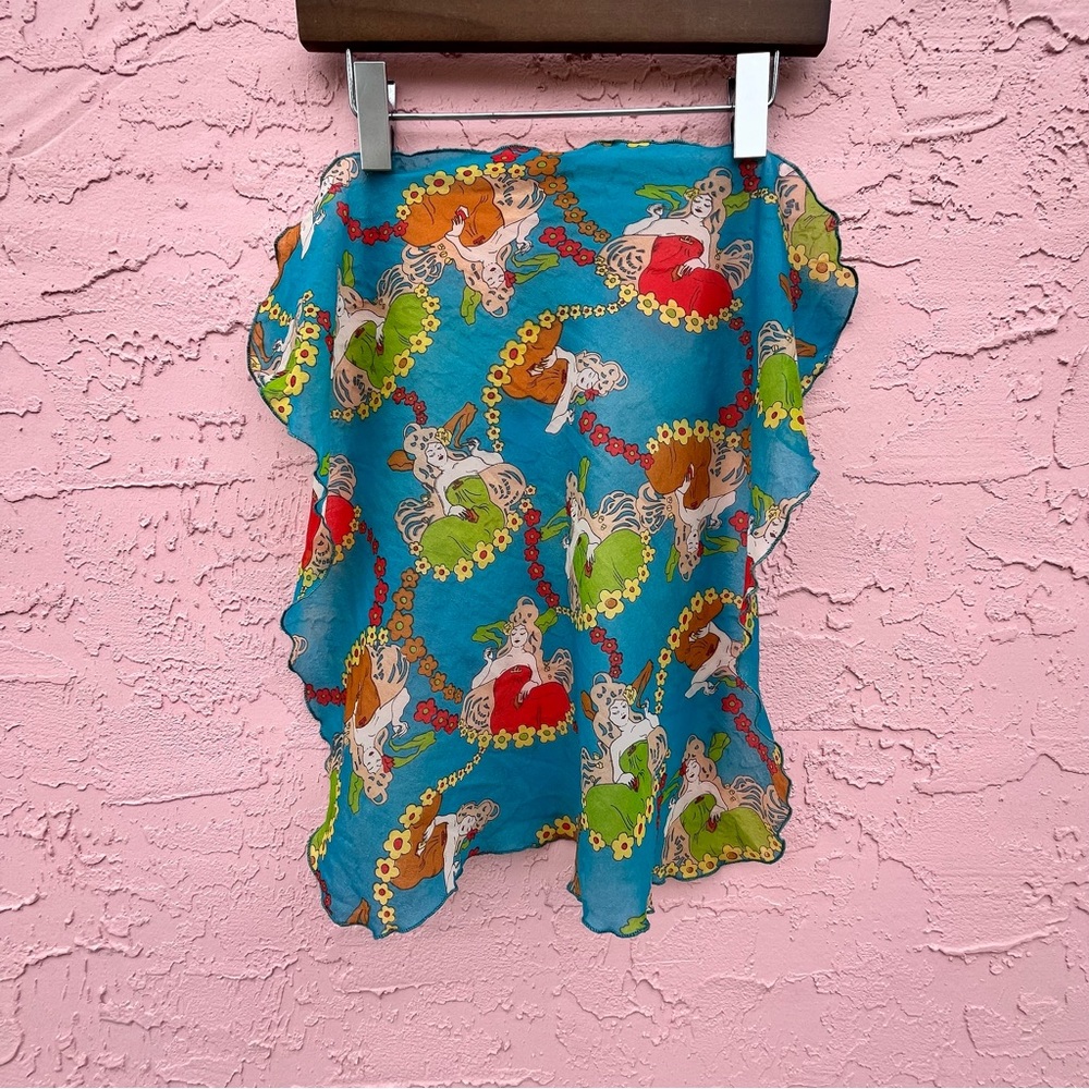 Vintage Chiffon Scarf Goddess Mermaid Whimsical